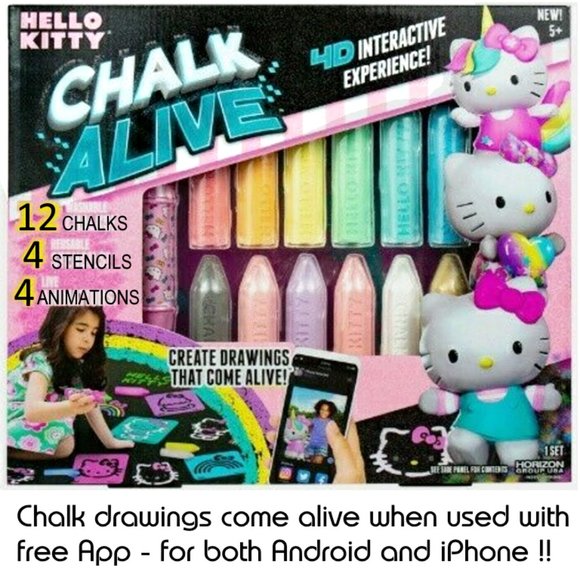 Hello Kitty Chalk ALIVE - Interactive App Android iPhone 4D set - 12 Chalks plus - Picture 1 of 4